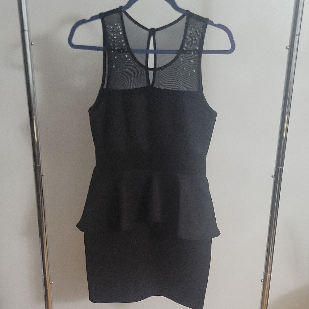 Trixxi Black Peplum Mini Dress